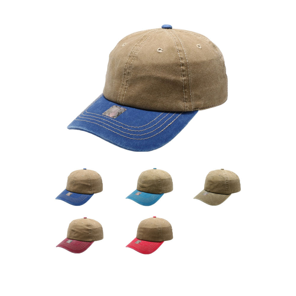 PB188K Pigment Washed Two-Tone Cotton Low Profile – CHOICE CAP, INC.