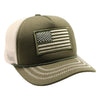 5013 Pitbull U.S. Flag Sponge Rope Trucker Hat [Dark Green/Khaki]