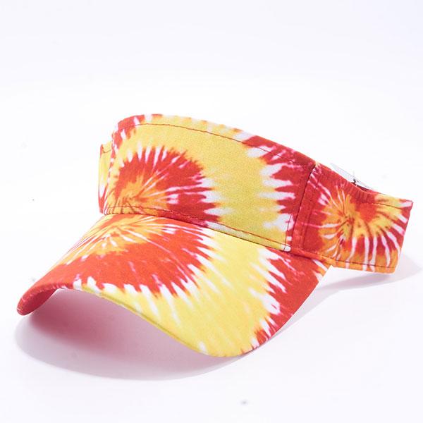 Pit Bull Tie Dye Visor Hats Wholesale [Red] CHOICE CAP, INC.