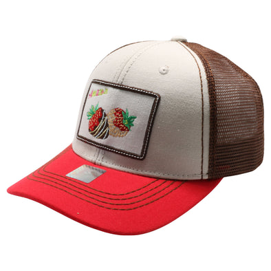 FD2 Pit Bull Amaze In Life Strawberry Patch Trucker Hat[Stone/Brown/Red]