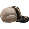 PIT BULL CAP ZDAQ02 Amaze-In Zodiac Aquarius Sponge Trucker, featuring a classic black and khaki sponge mesh cap design 4