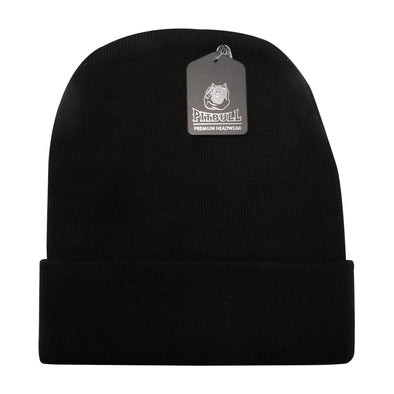 PB179 Pitbull Cambridge Cuffed Knit Beanie Hats [Black]