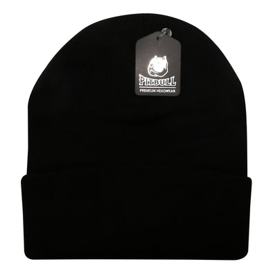 PB179 Pitbull Cambridge Cuffed Knit Beanie Hats [Black]