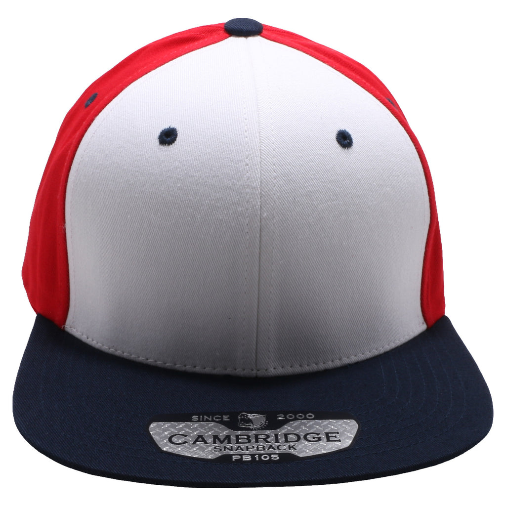 Pb105t Pitbull Cambridge Cotton Three-tone Snapback [white Red Navy 