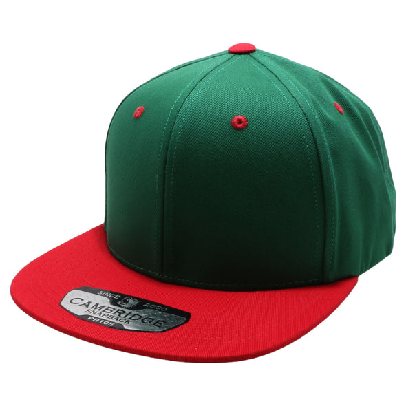 PB105T PitBull Cambridge Cotton Two-Tone Snapback [Kelly Green/Red]