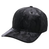 PB270 Shiny Camo Perforated US Flag Embroidery Visor. Featuring a sleek black and black design with a stylish shiny camo US flag embroidery on the visor cap