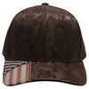 PB270 Shiny Camo Perforated US Flag Embroidery Visor. Featuring a sleek brown design with a stylish shiny camo US flag embroidery on the visor cap
