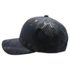 PB270 Dark Grey Shiny Camo Perforated US Flag Embroidery on Visor Cap