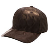 PB270TX Brown Shiny Camo Perforated Texas Flag Embroidery Visor Cap