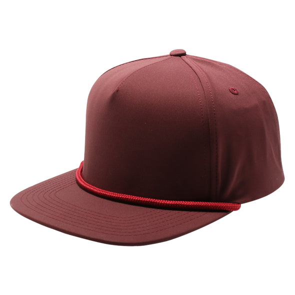 PB302 Pitbull Cambridge 5 Panel Hybrid Rope Snapback [Burgundy]