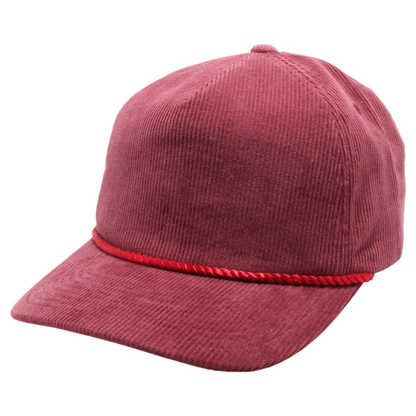 PB314 Five Panel Corduroy Unstructured Rope [Burgundy]