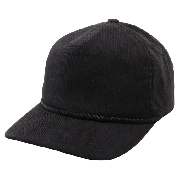 PB314 Five Panel Corduroy Unstructured Rope [Black]