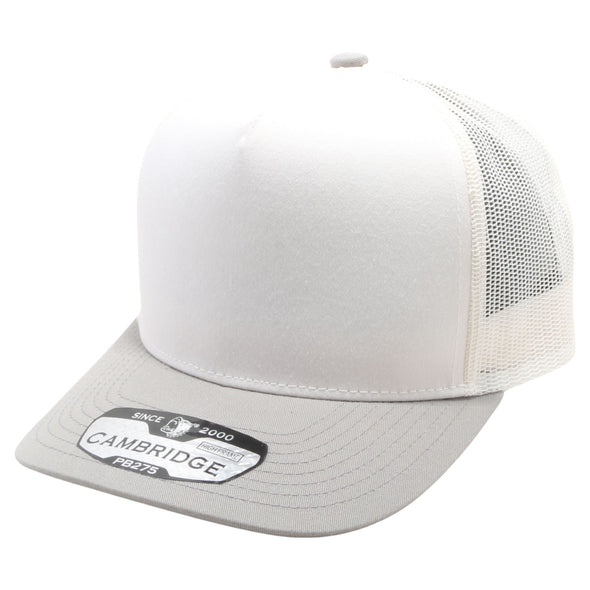 PB275 Pitbull Cambridge 5 Panel Meshback [White/H.Gray]