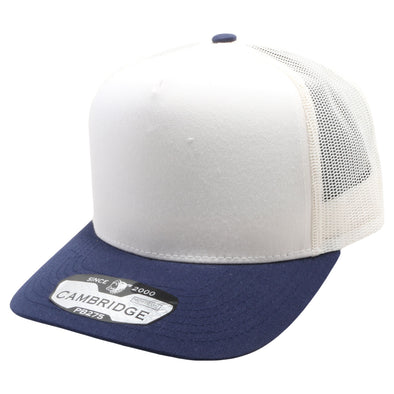 PB275 Pitbull Cambridge 5 Panel Meshback [White/Navy]