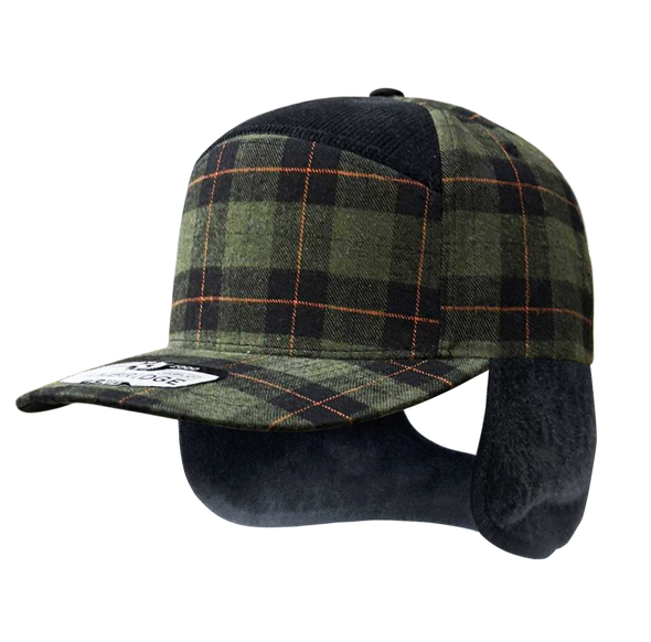 Plaid Camper Ear Flap [Olive/Black]