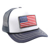 5013 Pitbull U.S. Flag Sponge Rope Trucker Hat [White/Navy]
