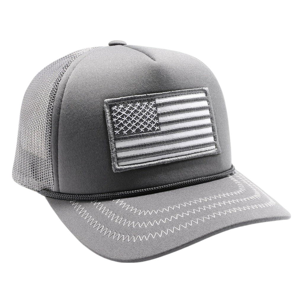 5013 Pitbull U.S. Flag Sponge Rope Trucker Hat [Charcoal] – CHOICE CAP ...