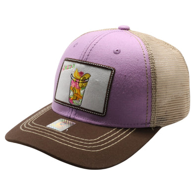 FD2 Pit Bull Amaze In Life Fruits Cup Patch Trucker Hat[Lavender/Khaki/Brown]