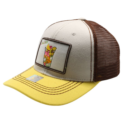 FD2 Pit Bull Amaze In Life Fruits Cup Patch Trucker Hat[Stone/Brown/Yellow]