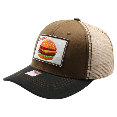 FD2 Pit Bull Amaze In Life Hamburger Patch Trucker Hat[D.Khaki/Khaki/Black]