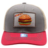 FD2 Pit Bull Amaze In Life Hamburger Patch Trucker Hat[D.Grey/Khaki/Wine]