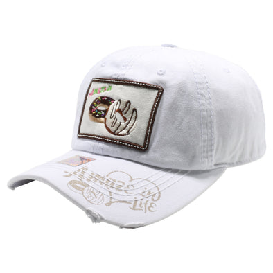 FD3 Pit Bull Amaze In Life Donut2 Patch Washed Cotton Hat[White]