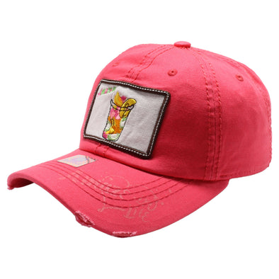 FD3 Pit Bull Amaze In Life Fruits Cup Patch Washed Cotton Hat[Coral]