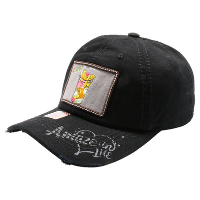 FD3 Pit Bull Amaze In Life Fruits Cup Patch Washed Cotton Hat[Black]