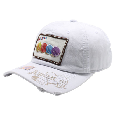 FD3 Pit Bull Amaze In Life Macaron Patch Washed Cotton Hat[White]