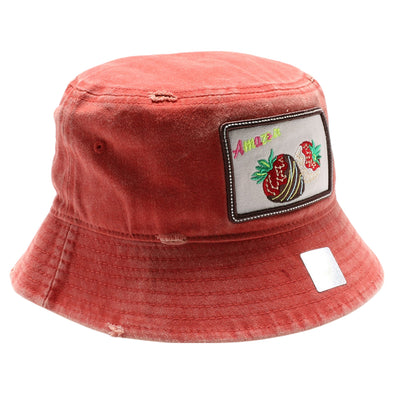 FD1 Pit Bull Amaze In Life Strawberry Patch Vintage Bucket[Coral]