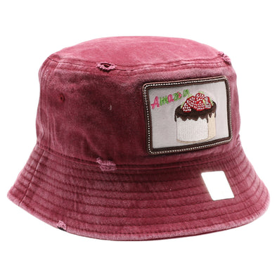 FD1 Pit Bull Amaze In Life Cake7 Patch Vintage Bucket [PG.Burgundy]