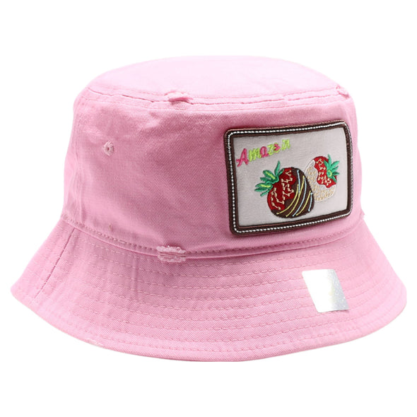 FD1 Pit Bull Amaze In Life Strawberry Patch Vintage Bucket[L.Pink]