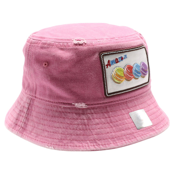 FD1 Pit Bull Amaze In Life Macaron3 Patch Vintage Bucket[PG.Pink]