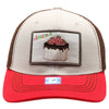 FD2 Pit Bull Amaze In Life Cake7 Patch Trucker Hat[Stone/Brown/Red]