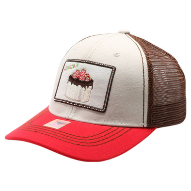 FD2 Pit Bull Amaze In Life Cake7 Patch Trucker Hat[Stone/Brown/Red]
