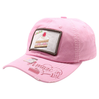 FD3 Pit Bull Amaze In Life Cake1 Patch Washed Cotton Hat[L.Pink]