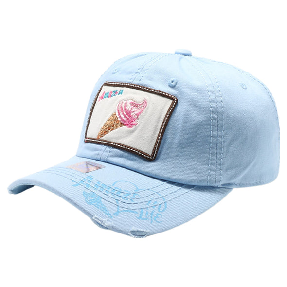 FD3 Pit Bull Amaze In Life Ice Cream3 Patch Washed Cotton Hat[Sky]