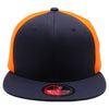 PB105 Flat Bill Tri Color Snapback [Navy/Orange]