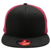 PB105 Flat Bill Tri Color Snapback [Black/Burgundy]