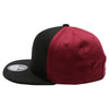 PB105 Flat Bill Tri Color Snapback [Black/Burgundy]