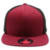 PB 105 Flat Bill Tri Color Snapback [Burgundy/Black]