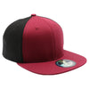 PB 105 Flat Bill Tri Color Snapback [Burgundy/Black]