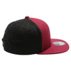 PB 105 Flat Bill Tri Color Snapback [Burgundy/Black]