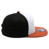 PB105 Flat Bill Tri Color Snapback [White/Black/B.Orange]