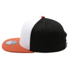 PB105 Flat Bill Tri Color Snapback [White/Black/B.Orange]