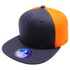 PB105 Flat Bill Tri Color Snapback [Navy/Orange]