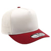 PB275 Pitbull Cambridge 5 Panel Meshback [White/Burgundy]