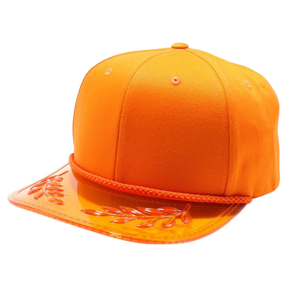 PB316 Cotton 6 Panel Transparent Bay Leaf Visor [Orange]