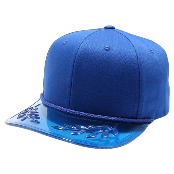 PB316 Cotton 6 Panel Transparent Bay Leaf Visor [Royal]