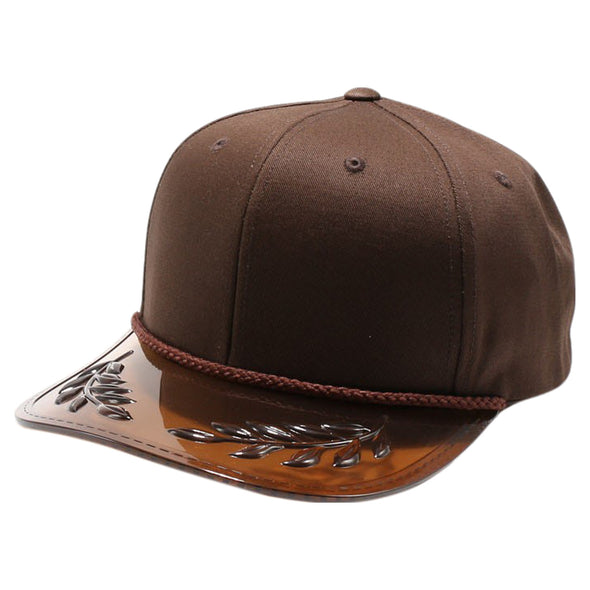 PB316 Cotton 6 Panel Transparent Bay Leaf Visor [Brown]